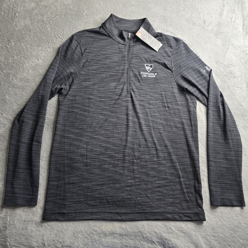 NWT Under Armour 1/4 Zip Pullover Mens Large Heathered Gray Heatgear Top Golf